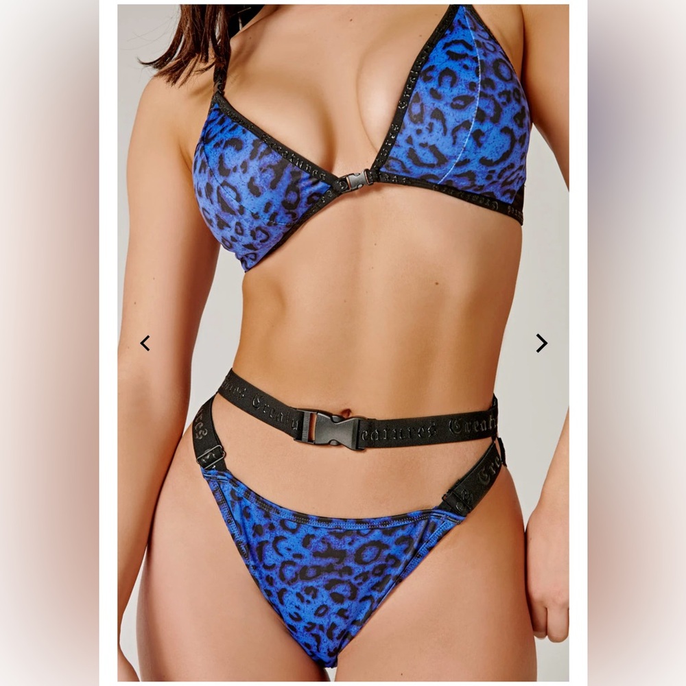 CXIX Buckle Up Triangle Top & Bottoms in Electric Leopard SET S SOLD OUT!